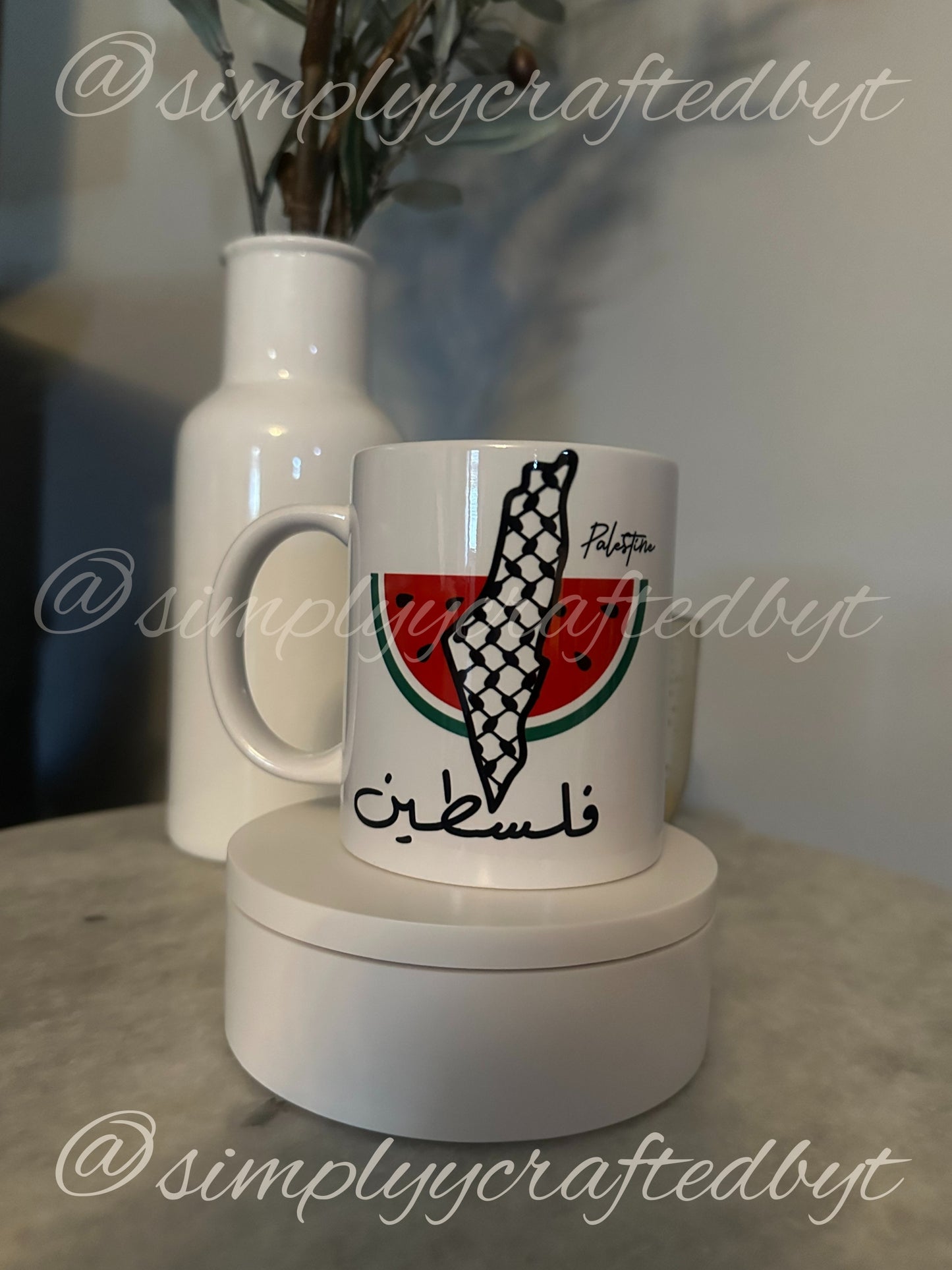 Kuffiyeh Map and Watermelon Mug